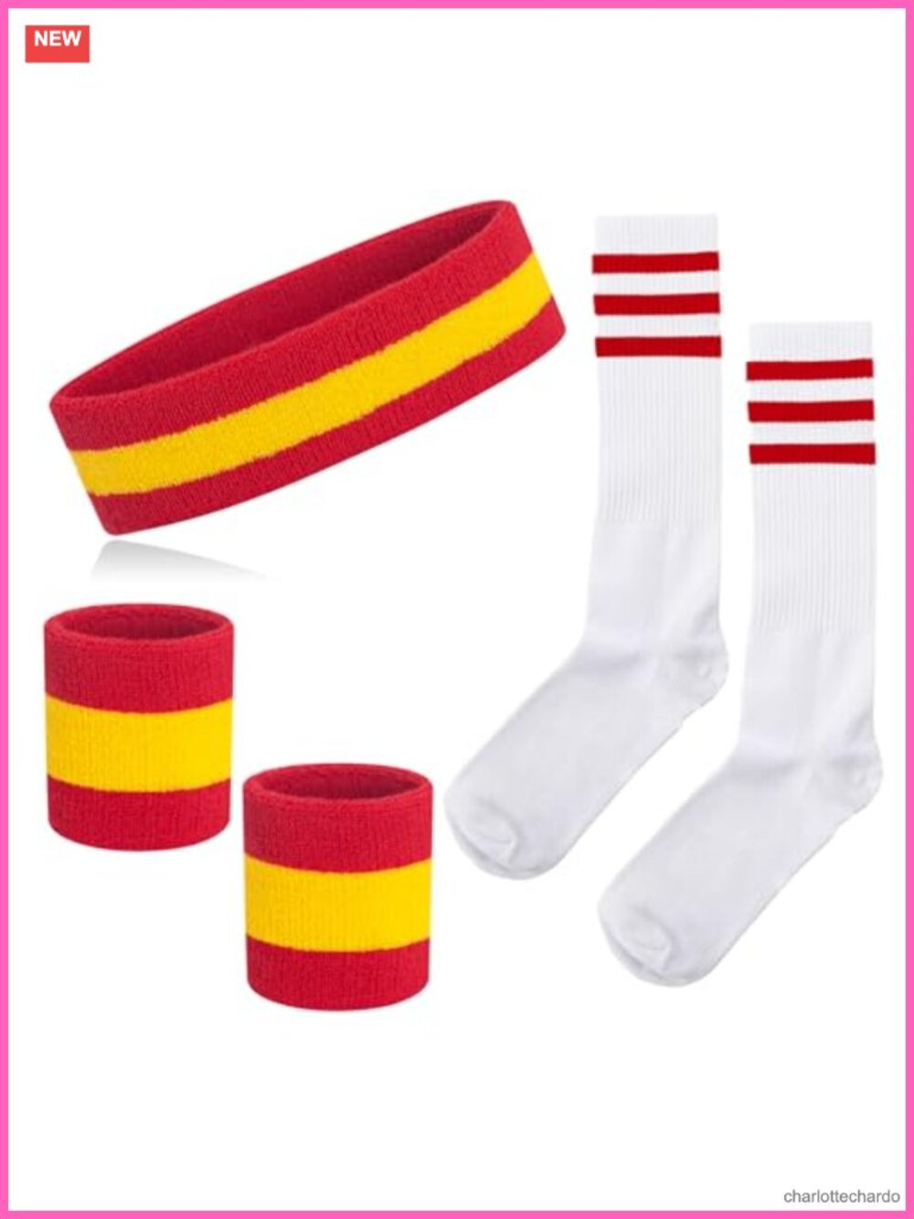 Unisex Sweatband Wristband High Tube Sock Set Sports Fitness Running